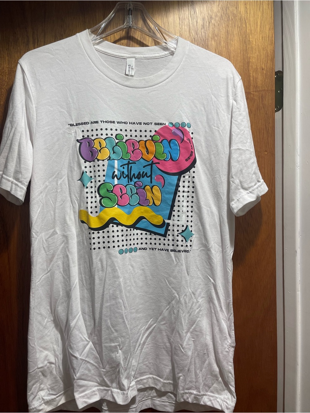 White Graphic Kids Tee with Colorful Pop Art Print